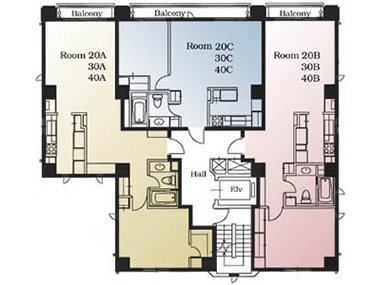 ELITE-INN SHIMIZUZAKA 2nd,3rd,4th Floor Plans